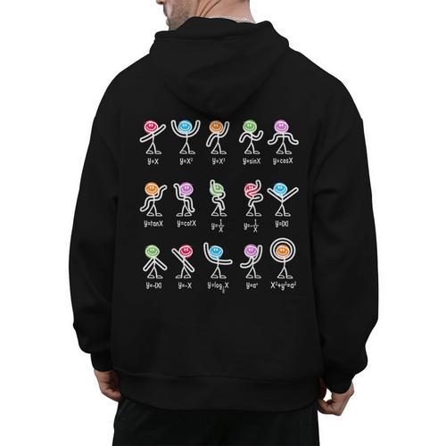 Math Equation Figures Algebra Dance Nerdy Teacher Joke For Men Women Girls Kids Men's Hoodie Back Print - teacherstshirts.com AU