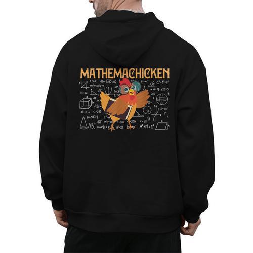 Math Nerd The Mathemachicken a Math Teacher Men's Hoodie Back Print - teacherstshirts.com AU