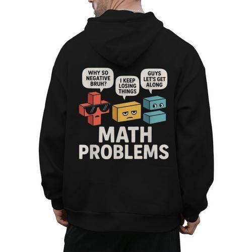 Math Problems Symbols Teacher Back To School Girl Boy Men's Hoodie Back Print - teacherstshirts.com AU