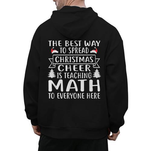 Math Teacher Christmas Mathematics Teacher Men's Hoodie Back Print - teacherstshirts.com UK