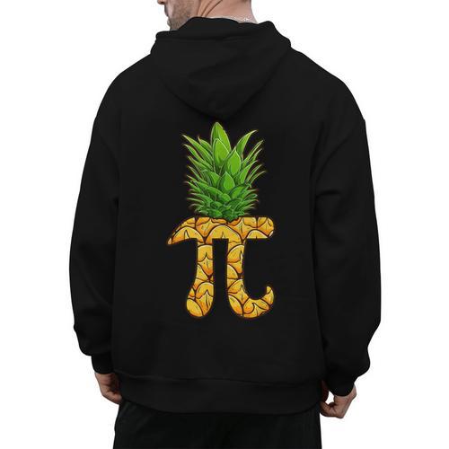 Math Teacher Hawaiian Shirts Pineapple Pi Day Symbol Men's Hoodie Back Print - teacherstshirts.com