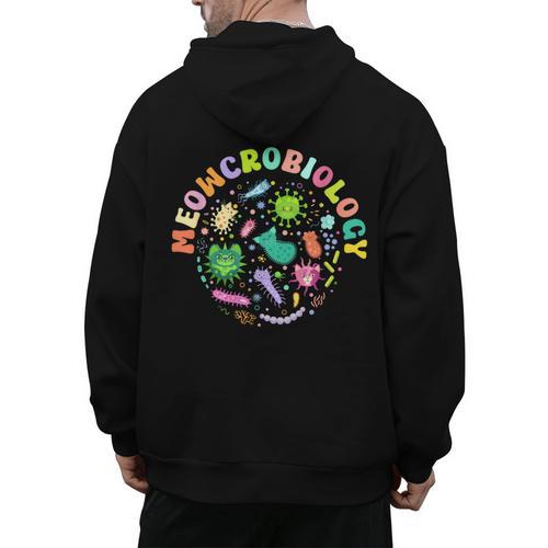 Meowcrobiology Cats Microbiology Science Teacher Men's Hoodie Back Print - teacherstshirts.com UK