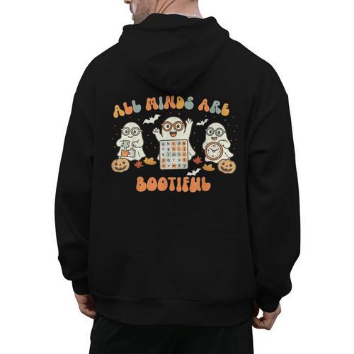 All Minds Are Bootiful Special Education Teacher Halloween Men's Hoodie Back Print - teacherstshirts.com