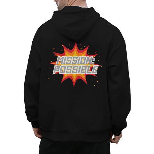 Mission Possible Motivational Inspirational School Teacher Men's Hoodie Back Print - teacherstshirts.com AU