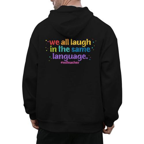 ML Teacher Men's Hoodie Back Print - teacherstshirts.com