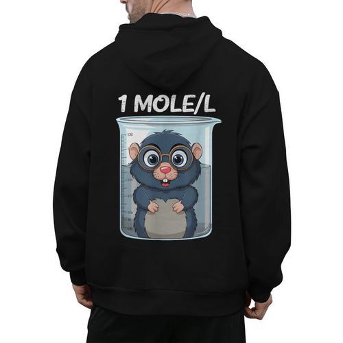 Mole Chemistry Chemist Student Science Teacher Men's Hoodie Back Print - teacherstshirts.com CA