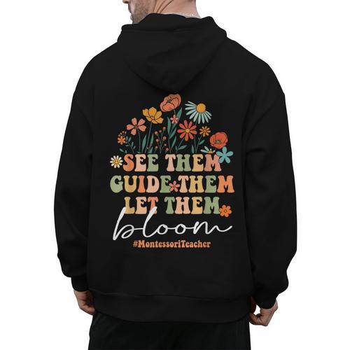 Montessori Teacher Men's Hoodie Back Print - teacherstshirts.com UK