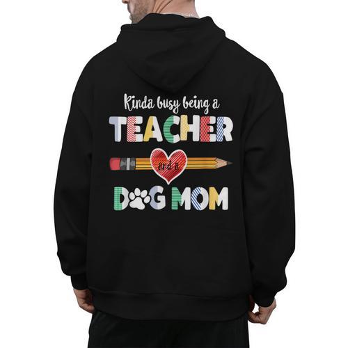 Mothers Day For Teacher Dog Lover Dog Mom Teacher Men's Hoodie Back Print - teacherstshirts.com UK