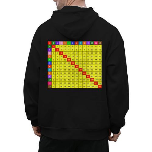 Multiplication Table Chart Math Shirt Teacher Student Outfit For Men Women Girls Kids Men's Hoodie Back Print - teacherstshirts.com