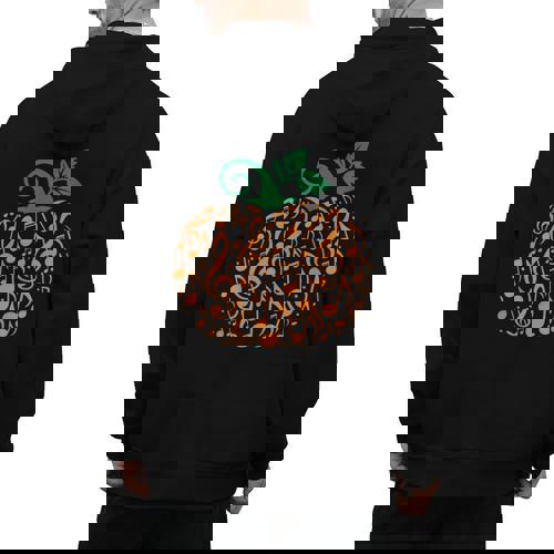 Music Notes Pumpkin Music Teacher Halloween Men&#x27;s Hoodie Back Print - teacherstshirts.com