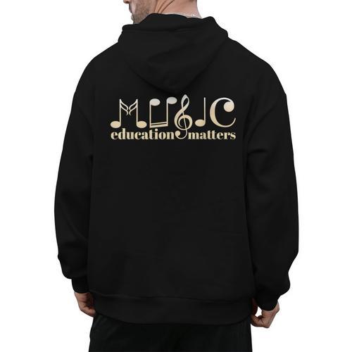 Music Teacher Life Musician Quote Music Education Matters Men's Hoodie Back Print - teacherstshirts.com AU