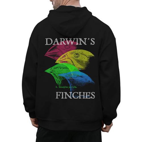 Nerdy Darwin's Finches Evolution Science Biology Teacher Men's Hoodie Back Print - teacherstshirts.com