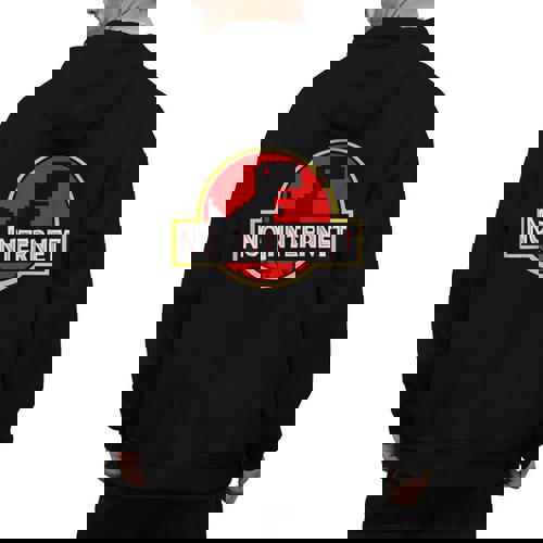 Nerdy No Internet Dinosaur Computer Science Teacher Men&#x27;s Hoodie Back Print - teacherstshirts.com