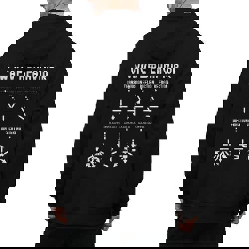 Nerdy Vintage Wave Behavior Physics Science Teacher Geek Men Women Girls Kids Men&#x27;s Hoodie Back Print - teacherstshirts.com