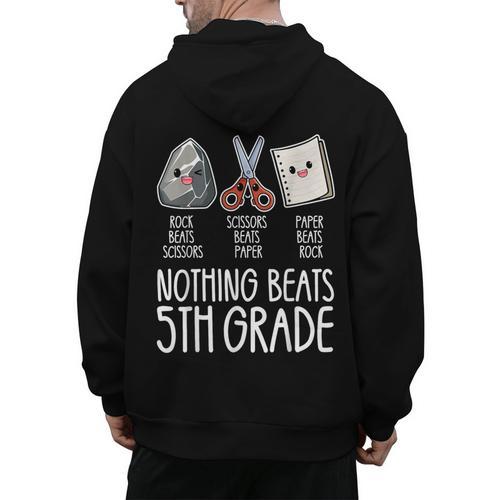 Nothing Beats 5th Grade Back To School Kids Teachers Men's Hoodie Back Print - teacherstshirts.com