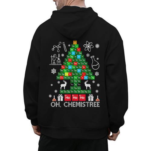 Oh Chemistree Scientist Chemical Christmas Xmas Teacher Men's Hoodie Back Print - teacherstshirts.com