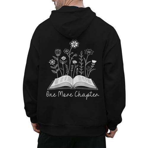 One-More Chapter Wildflower Reading Teacher Library Bookish Men's Hoodie Back Print - teacherstshirts.com UK
