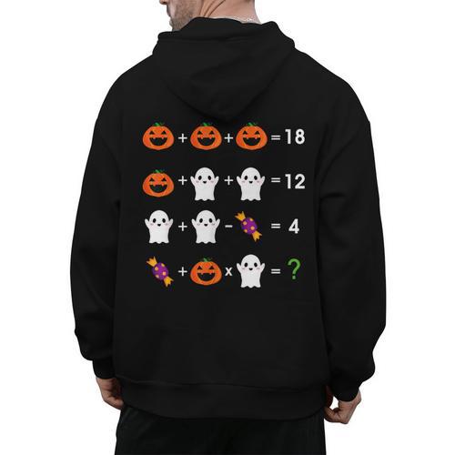 Order Of Operations Halloween Quiz Math Teacher For Men Women Kids Men's Hoodie Back Print - teacherstshirts.com AU