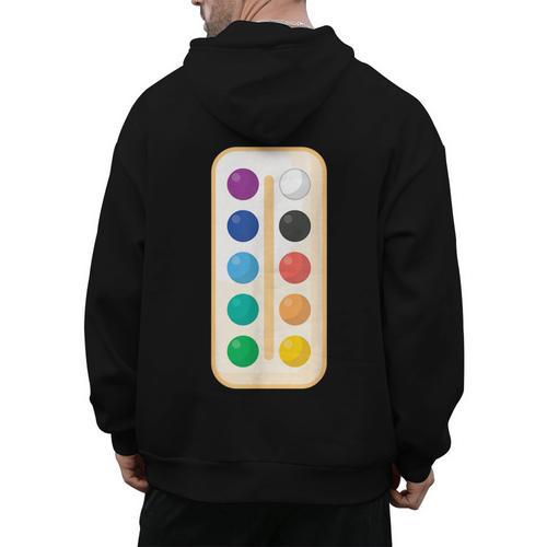 Paint Palette ArtSet Halloween Costume For Teachers Students For Men Women Kids Men's Hoodie Back Print - teacherstshirts.com CA