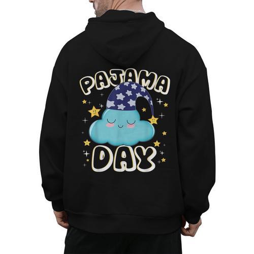 Pajama Day School Spirit Week Fun Cloud Teacher Student Men's Hoodie Back Print - teacherstshirts.com UK