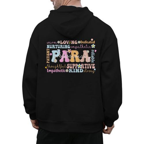 Paraprofessional Back To School Paraeducator Para Teacher Men's Hoodie Back Print - teacherstshirts.com AU