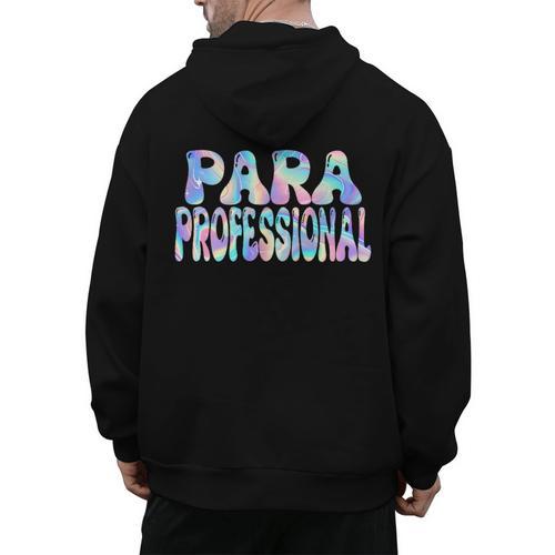Paraprofessional Groovy Back To School Cute Teachers Women Men's Hoodie Back Print - teacherstshirts.com UK