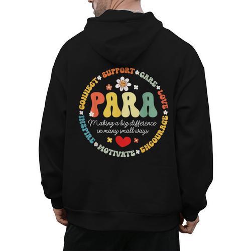 Paras Make It Possible Paraprofessional Teacher Assistant Men's Hoodie Back Print - teacherstshirts.com UK