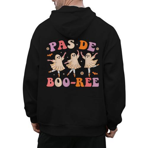 Pas De BOO-Rée Ballet Ghost Dancer Dance Teacher Halloween Men's Hoodie Back Print - teacherstshirts.com AU
