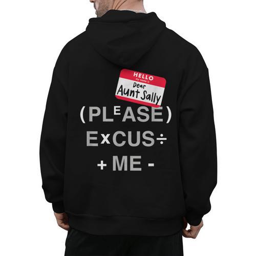 PEMDAS Math Teacher Halloween Costume Men's Hoodie Back Print - teacherstshirts.com
