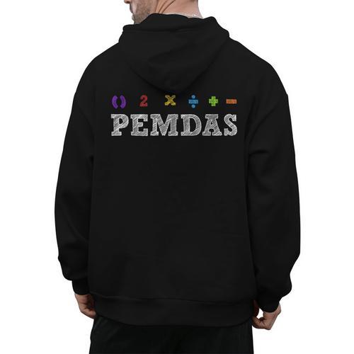 PEMDAS Please Excuse My Dear Aunt Sally Math Rules Teacher Men's Hoodie Back Print - teacherstshirts.com