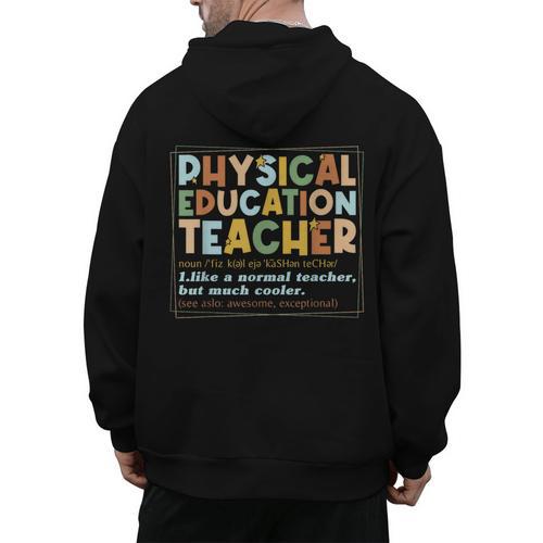 Physical Education Teacher In My PE Teacher Era For Men Women Kids Men's Hoodie Back Print - teacherstshirts.com AU