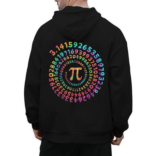 Pi Day Math Teacher Tie Dye Spiral Pi 314 Pi Day Men's Hoodie Back Print - teacherstshirts.com UK