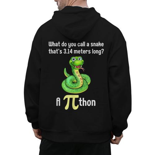 Pi Day Puns Pithon Math Teacher Jokes Women Men Kids Men's Hoodie Back Print - teacherstshirts.com