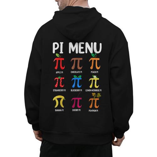 Pi Menu 314 Pi Symbol Math Teacher Happy Pi Day Men's Hoodie Back Print - teacherstshirts.com UK