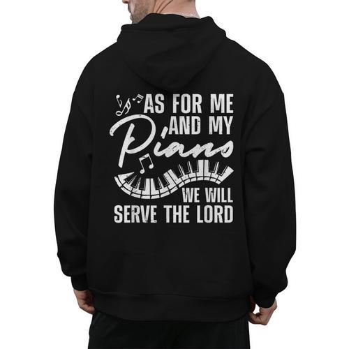 Piano Player Art For Men Women Pianist Piano Teacher Men's Hoodie Back Print - teacherstshirts.com UK