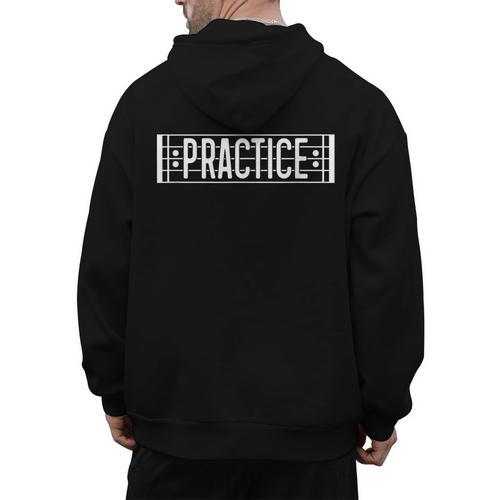 Practice Repeat Music Teacher Band Director Men's Hoodie Back Print - teacherstshirts.com AU