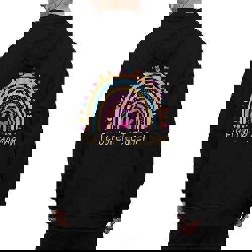 Pre-K Preschool Kindergarten Future Teacher Rainbow Men&#x27;s Hoodie Back Print - teacherstshirts.com