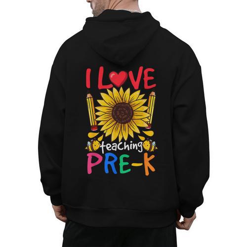 Pre School Teacher Pre-K Teacher Men's Hoodie Back Print - teacherstshirts.com AU