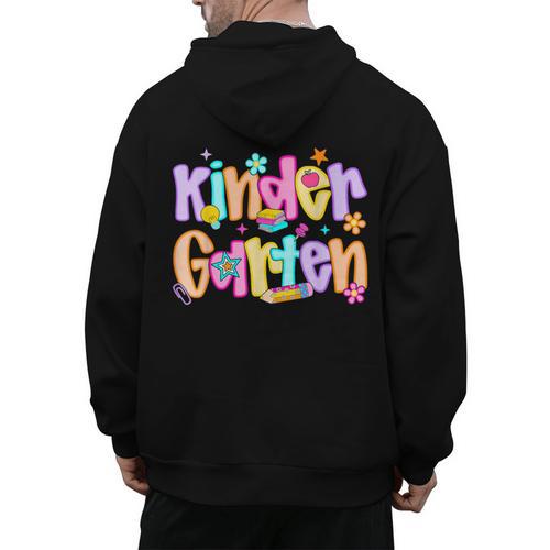 Preppy Kindergarten First Day Of School Teachers Girls Boys Men's Hoodie Back Print - teacherstshirts.com DE