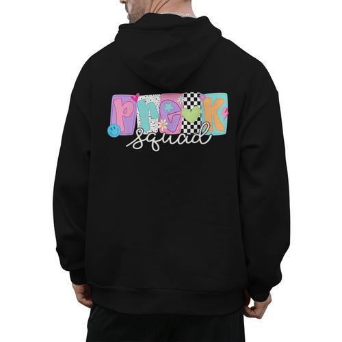 Preschool Squad Team Pre-K Crew Back To School Teacher Men's Hoodie Back Print - teacherstshirts.com