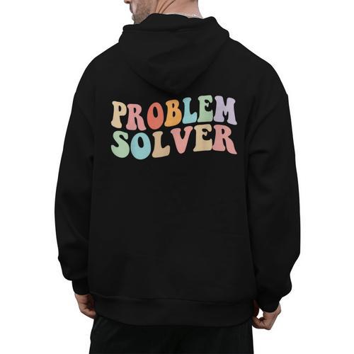 Problem Solver School Work Staff Front Desk Teacher Men's Hoodie Back Print - teacherstshirts.com