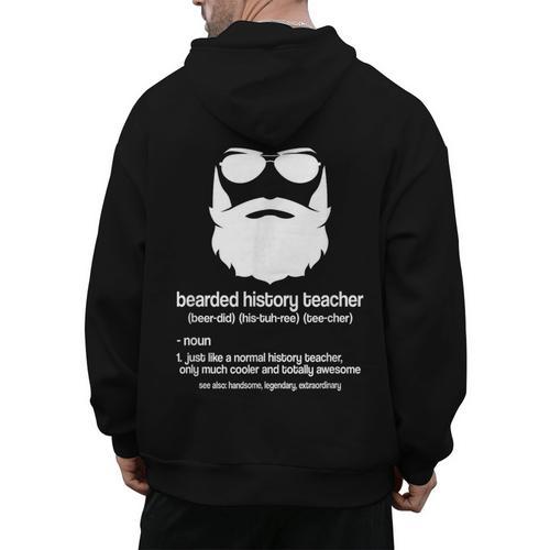 Professor Ancient Teaching Education Bearded History Teacher Men's Hoodie Back Print - teacherstshirts.com