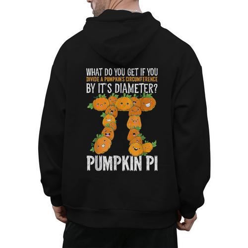 Pumpkin Pi Math Teacher Halloween Geometry Men's Hoodie Back Print - teacherstshirts.com AU