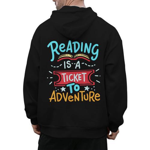 Reading Adventure Library Student Teacher Book Men's Hoodie Back Print - teacherstshirts.com