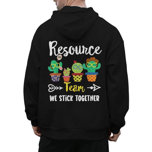 Resource Team Cactus Crew Resource Teacher Squad Men's Hoodie Back Print - teacherstshirts.com UK