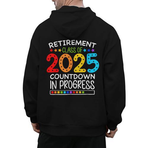 Retirement Class Of 2025 Teacher Countdown Loading Teacher Men's Hoodie Back Print - teacherstshirts.com UK