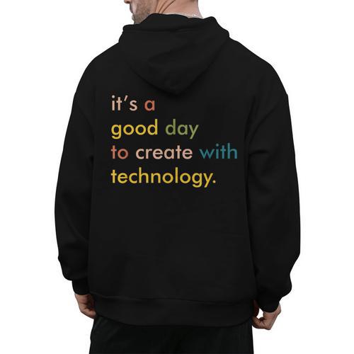 Retro Technology Teacher Shirt Tech Teacher Men's Hoodie Back Print - teacherstshirts.com