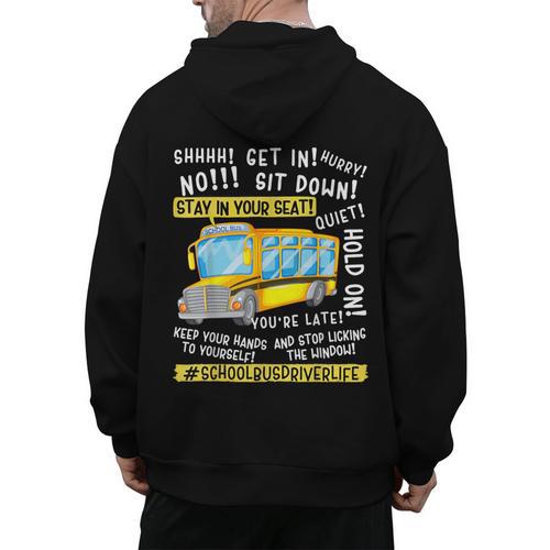 School Bus Driver Life Last Day Of School Teacher Kids Men's Hoodie Back Print - teacherstshirts.com AU