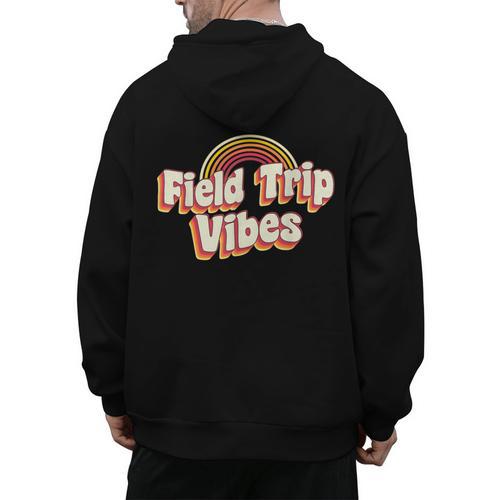 School Bus Trip Vibes Students Teachers Students Field Trip For Men Women Kids Men's Hoodie Back Print - teacherstshirts.com