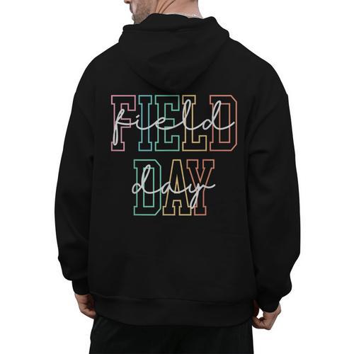 School Field Day Happy Field Day Tee Teacher Life Summer Men's Hoodie Back Print - teacherstshirts.com AU